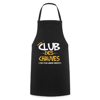 Club des chauves Citation humour homme chauve - Tablier de cuisine - noir - Devant - AI Model Male 185 dark (185cm)