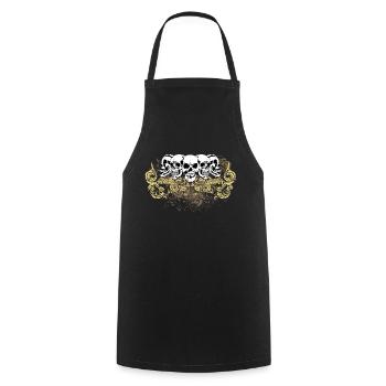 head of death group profile skull - Cooking Apron - black - Front - AI Model Male 185 dark (185cm)