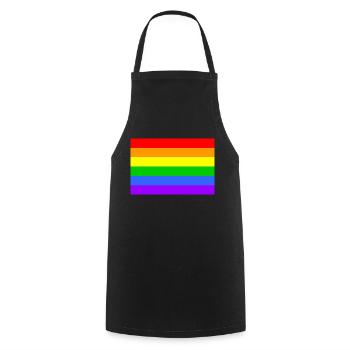 rainbowflag Schwule & Lesben - Kochschürze - Schwarz - Vorne - AI Model Male 185 dark (185cm)