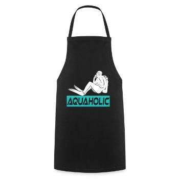 Aquaholic Scuba Diving Diver - Cooking Apron - black - Front - AI Model Male 185 dark (185cm)