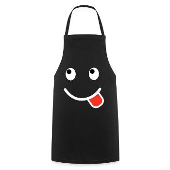Smile, lustige Gesicht lustige Bilder - Kochschürze - Schwarz - Vorne - AI Model Male 185 dark (185cm)