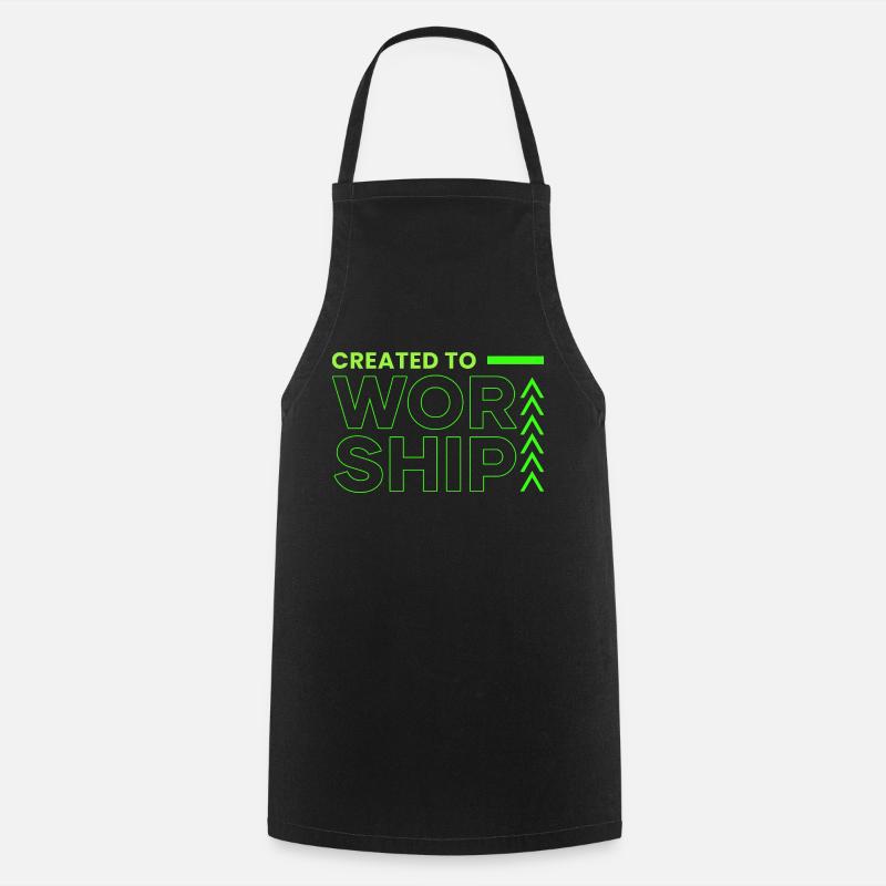 Created to Worship - Cooking Apron - black