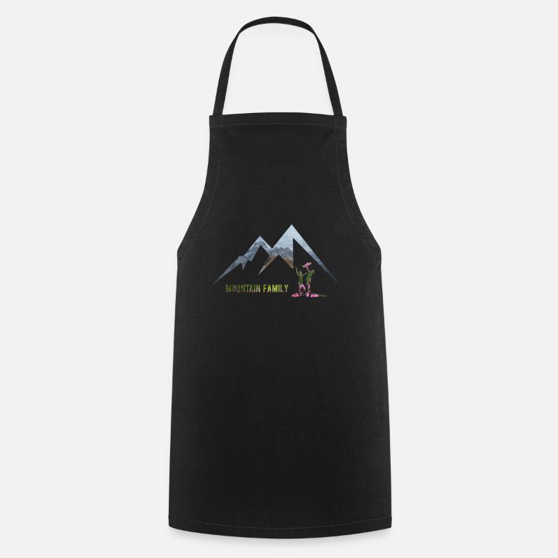 Mountain Family - Cooking Apron - black