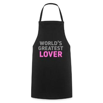 World's greatest lover macho self-confident satire - Cooking Apron - black - Front - AI Model Male 185 dark (185cm)