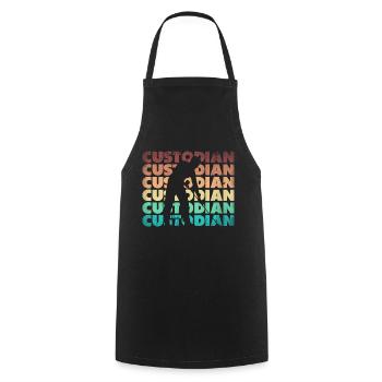 School Custodian Janitor Silhouette - Cooking Apron - black - Front - AI Model Male 185 dark (185cm)