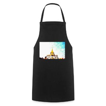Temples en Thaïlande - Tablier de cuisine - noir - Devant - AI Model Male 185 dark (185cm)