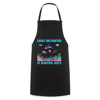 Reefs Ocean Sea Marine Biologist Diving Divers - Cooking Apron - black - Front - AI Model Male 185 dark (185cm)