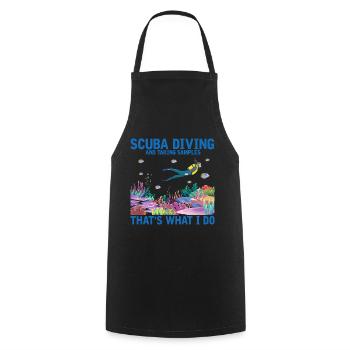 Diving Diver Marine Biologist Marine Biology Ocean - Cooking Apron - black - Front - AI Model Male 185 dark (185cm)