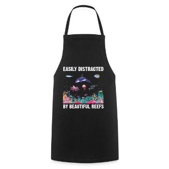 Reefs Ocean Sea Marine Biologist Diving Divers - Cooking Apron - black - Front - AI Model Male 185 dark (185cm)
