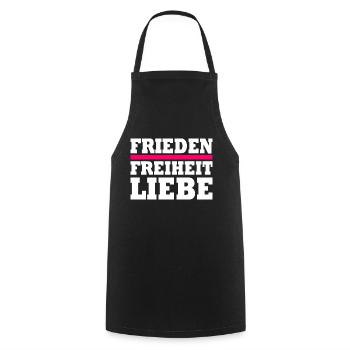 Frieden freiheit liebe - Kochschürze - Schwarz - Vorne - AI Model Male 185 dark (185cm)
