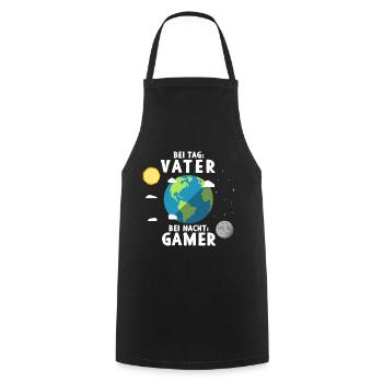Am Tag Vater Bei Nacht Zocker Gaming Vatertag - Kochschürze - Schwarz - Vorne - AI Model Male 185 dark (185cm)