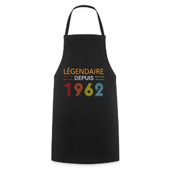 Légendaire Depuis 1962 62 Anniversaire 62 Ans - Tablier de cuisine - noir - Devant - AI Model Male 185 dark (185cm)
