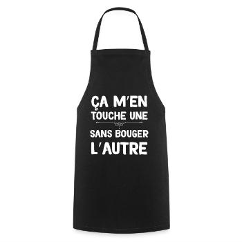 Humour Ça M'en Touche Une Sans Bouger L'Autre - Tablier de cuisine - noir - Devant - AI Model Male 185 dark (185cm)