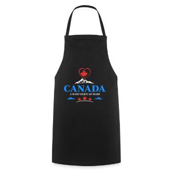 Canada Vancouver Montreal Toronto Maple Leaf Heart - Cooking Apron - black - Front - AI Model Male 185 dark (185cm)
