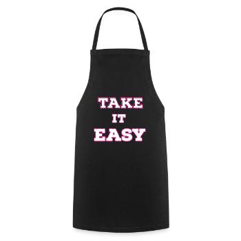 Take it easy - Kochschürze - Schwarz - Vorne - AI Model Male 185 dark (185cm)