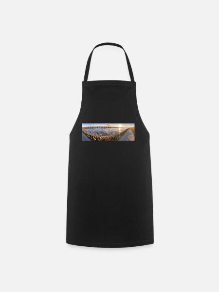 Panorama Coucher de soleil Husum - Tablier de cuisine - noir