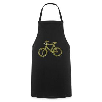 Bicycle Nature Leaf Green - Cooking Apron - black - Front - AI Model Male 185 dark (185cm)