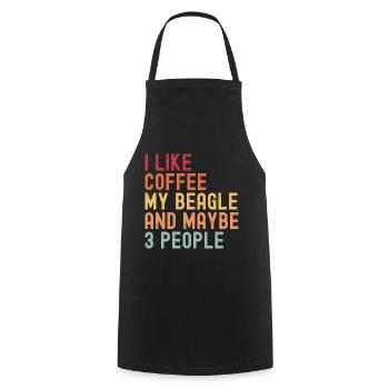 Beagle Coffee Dog Cafe Funny saying retro - Cooking Apron - black - Front - AI Model Male 185 dark (185cm)