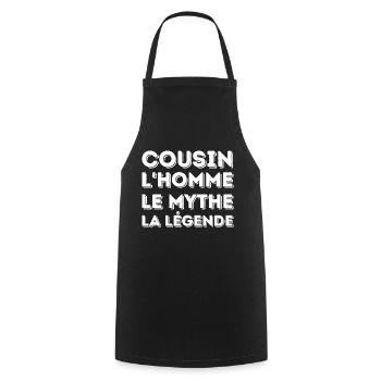 COUSIN l'homme le mythe la légende - Tablier de cuisine - noir - Devant - AI Model Male 185 dark (185cm)