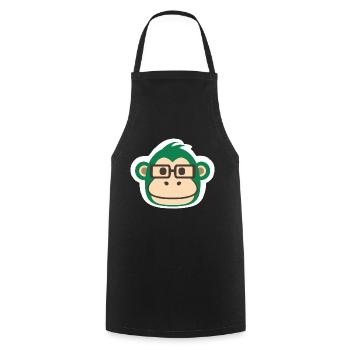 Affe Stickerart - Kochschürze - Schwarz - Vorne - AI Model Male 185 dark (185cm)