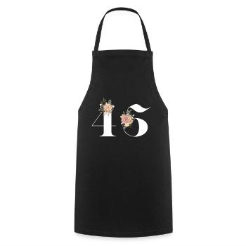 45th Anniversary Flowers (Gift of 45 years) - Cooking Apron - black - Front - AI Model Male 185 dark (185cm)