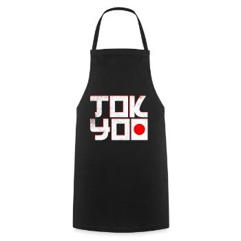 Tokio Japan - Kochschürze - Schwarz - Vorne - AI Model Male 185 dark (185cm)