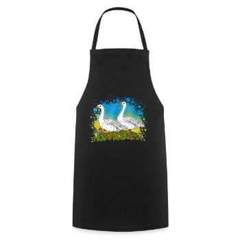 Geese - Cooking Apron - black - Front - AI Model Male 185 dark (185cm)