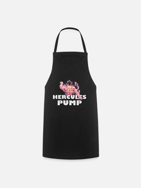 Hercules Pump | Anime gym pump edition - Cooking Apron - black