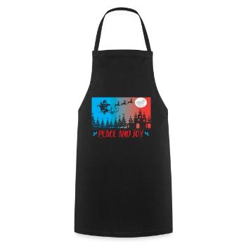 Peace and Joy - Cooking Apron - black - Front - AI Model Male 185 dark (185cm)