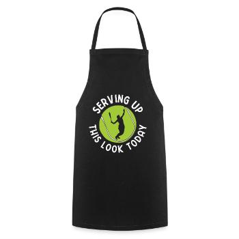 Tennisplatz Spruch Für Tennis - Kochschürze - Schwarz - Vorne - AI Model Male 185 dark (185cm)