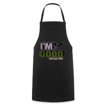 happy funny gym humor christmas present awesome - Kochschürze - Schwarz - Vorne - AI Model Male 185 dark (185cm)