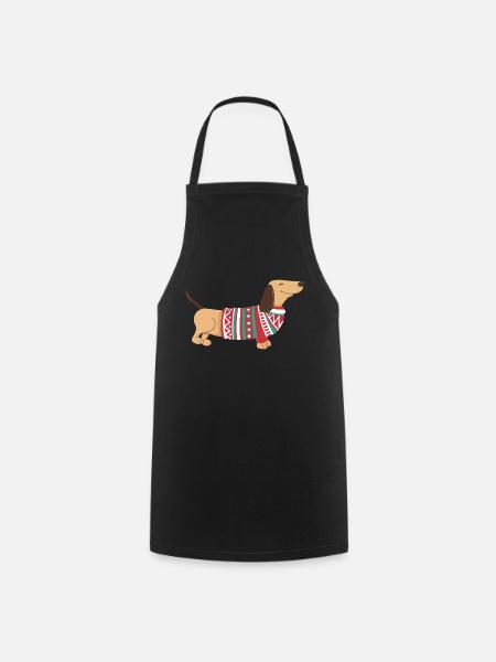 Lustiger Weihnachtsdackel Weihnachten Dackel Hund - Kochschürze - Schwarz