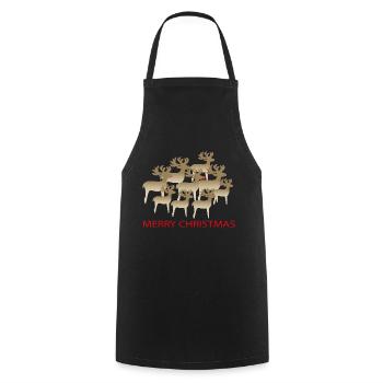 Christmas Reindeer - Cooking Apron - black - Front - AI Model Male 185 dark (185cm)