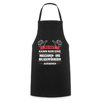 Maschinen- Anlagenführerin Design für Handwerker - Kochschürze - Schwarz - Vorne - AI Model Male 185 dark (185cm)