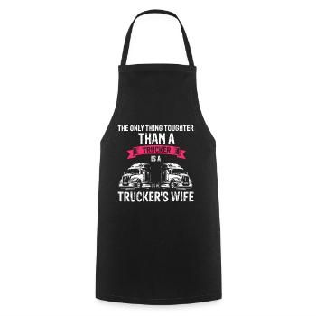 Trucker's Wife Truck Drivers Wife - Cooking Apron - black - Front - AI Model Male 185 dark (185cm)