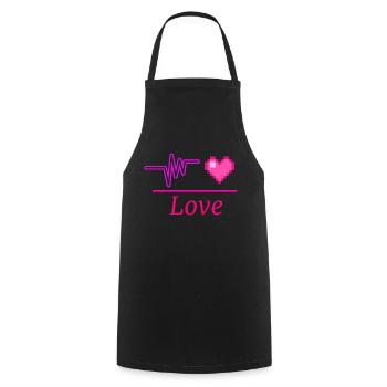 Love - Cooking Apron - black - Front - AI Model Male 185 dark (185cm)