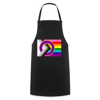 Progressive Pride-Flagge - Kochschürze - Schwarz - Vorne - AI Model Male 185 dark (185cm)