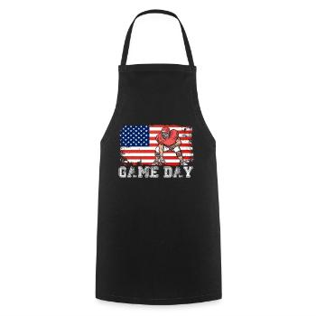 Game Day Football Season Funny Men Women Patriot - Cooking Apron - black - Front - AI Model Male 185 dark (185cm)