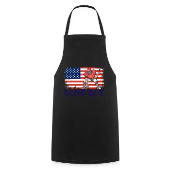 Saison de football le jour du match pour Patriot avec le drapeau des États-Unis - Tablier de cuisine - noir - Devant - AI Model Male 185 dark (185cm)