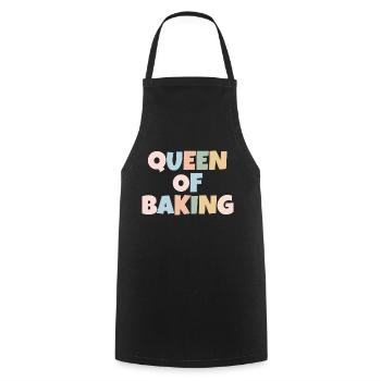 Queen of BAKING - Cooking Apron - black - Front - AI Model Male 185 dark (185cm)