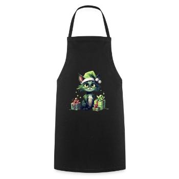 Katze Weihnachten Weihnachtselfe Geschenke Mütze - Kochschürze - Schwarz - Vorne - AI Model Male 185 dark (185cm)