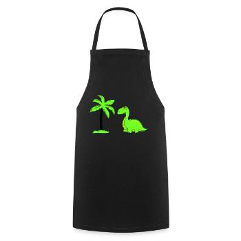 dinosaurier palme 02 - Kochschürze - Schwarz - Vorne - AI Model Male 185 dark (185cm)
