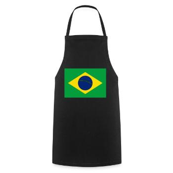 Brazil flag / Drapeau Brésil - Cooking Apron - black - Front - AI Model Male 185 dark (185cm)