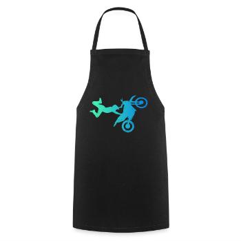 Motocross Dirt Bike Rider Motorcycle - Cooking Apron - black - Front - AI Model Male 185 dark (185cm)