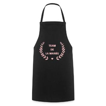 Team de la mariée rose gold - cadeau la mariée - Tablier de cuisine - noir - Devant - AI Model Male 185 dark (185cm)