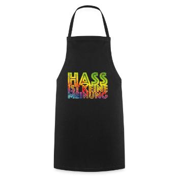 Hate is not an opinion - Cooking Apron - black - Front - AI Model Male 185 dark (185cm)