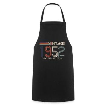 Vintage 1952 Cadeau Anniversaire - Millésime 1952 - Tablier de cuisine - noir - Devant - AI Model Male 185 dark (185cm)