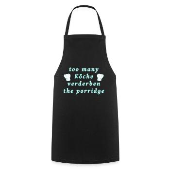 Trop de cuisiniers - Tablier de cuisine - noir - Devant - AI Model Male 185 dark (185cm)