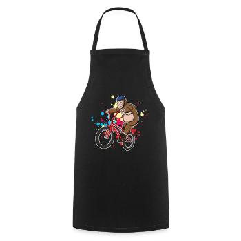 Gorilla BMX Biker Fahrradfahrer - Kochschürze - Schwarz - Vorne - AI Model Male 185 dark (185cm)