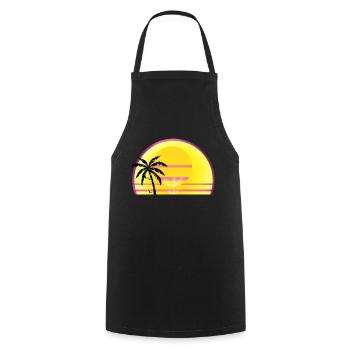 Sunny Summer Closed day - Cooking Apron - black - Front - AI Model Male 185 dark (185cm)